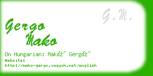 gergo mako business card